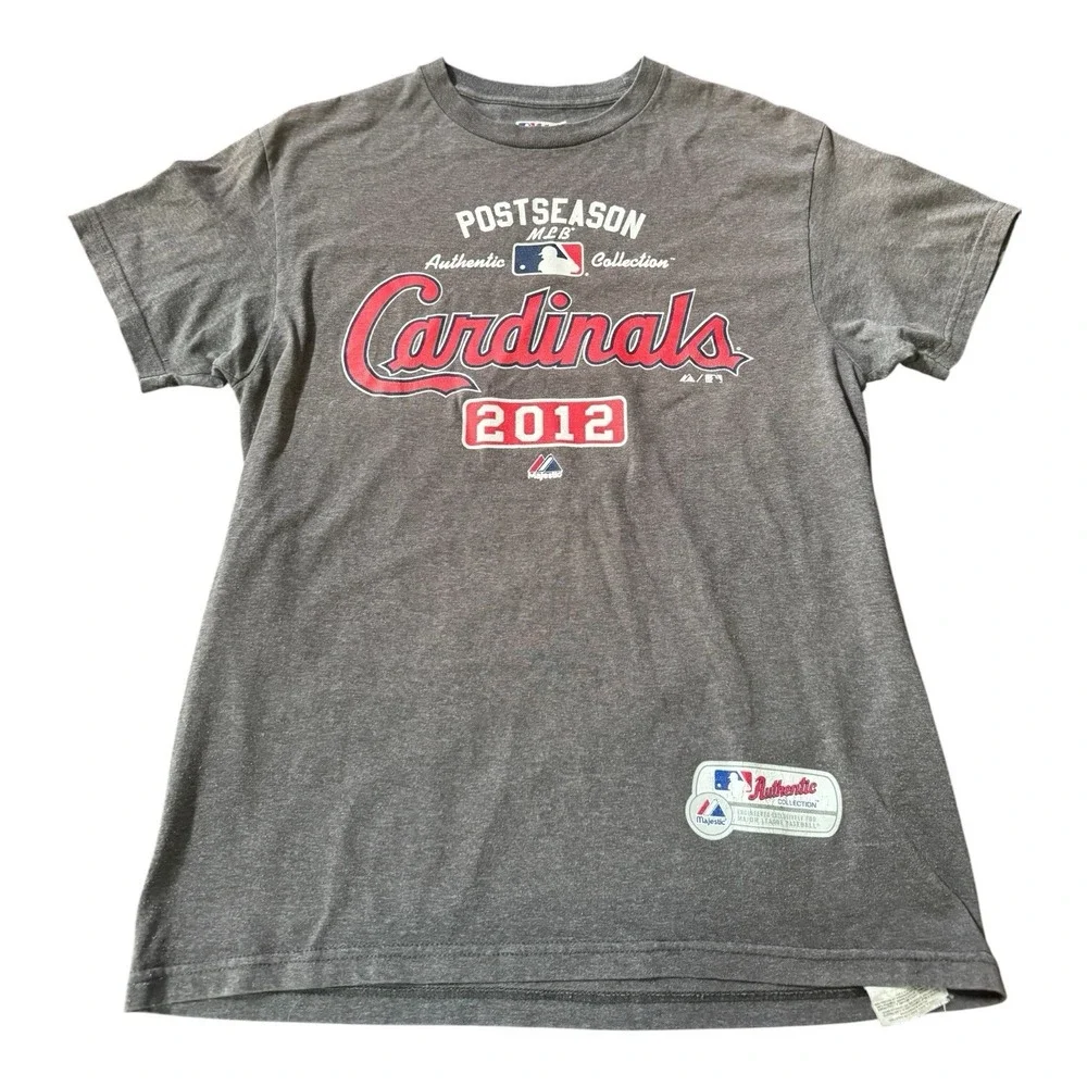 St Louis Cardinals 2012 Postseason Authentic Collection T Shirt Medium Gray MLB